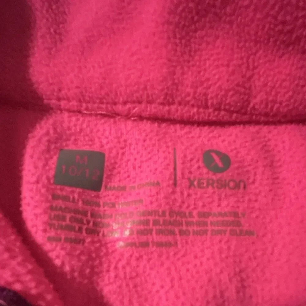 Xersion Girls Fleece 1/4 Zip Pullover Sweatshirt Lot 2 Pink/Orange: Size 10-12